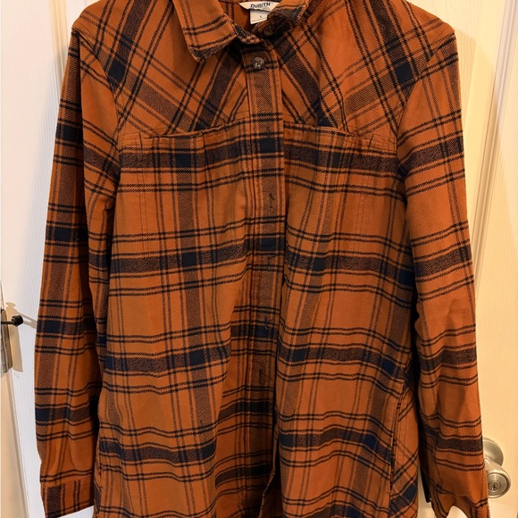 Duluth Trading Co Tops - Duluth Trading Co Plaid Tunic in Brown and Black